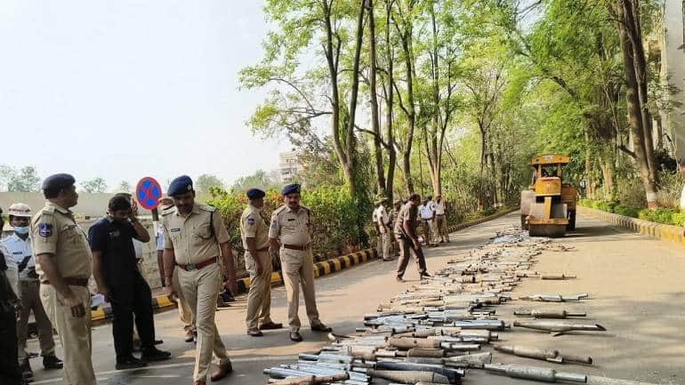 Hyderabad traffic police destroy modified silencers, register 1,900 cases; here's why - Vimarsana News