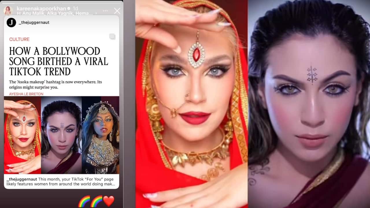 Kareena Kapoor Khan's Instagram story expressing her her delight by sharing heart emojis.