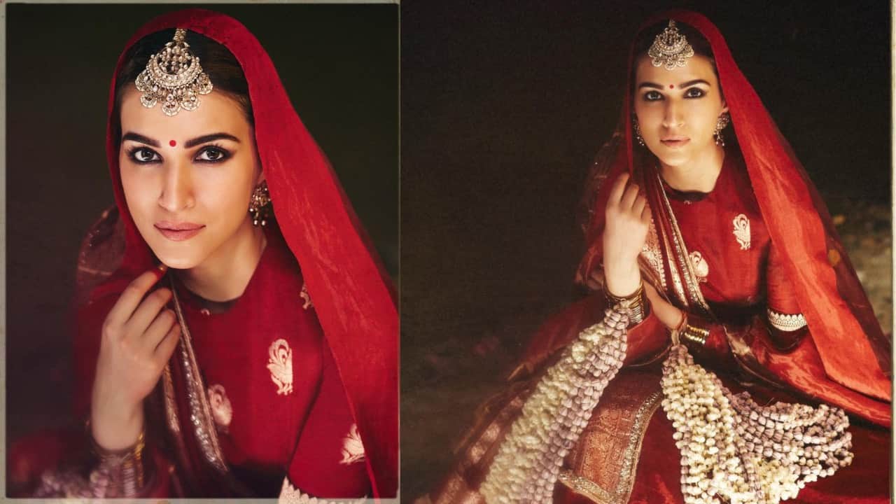Kriti Sanon celebrates rich textile tradition of Kashi, dazzles in Manish Malhotra designed Red Banarasi silk lehenga, see pics