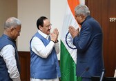 J P Nadda, others take oath as Rajya Sabha members