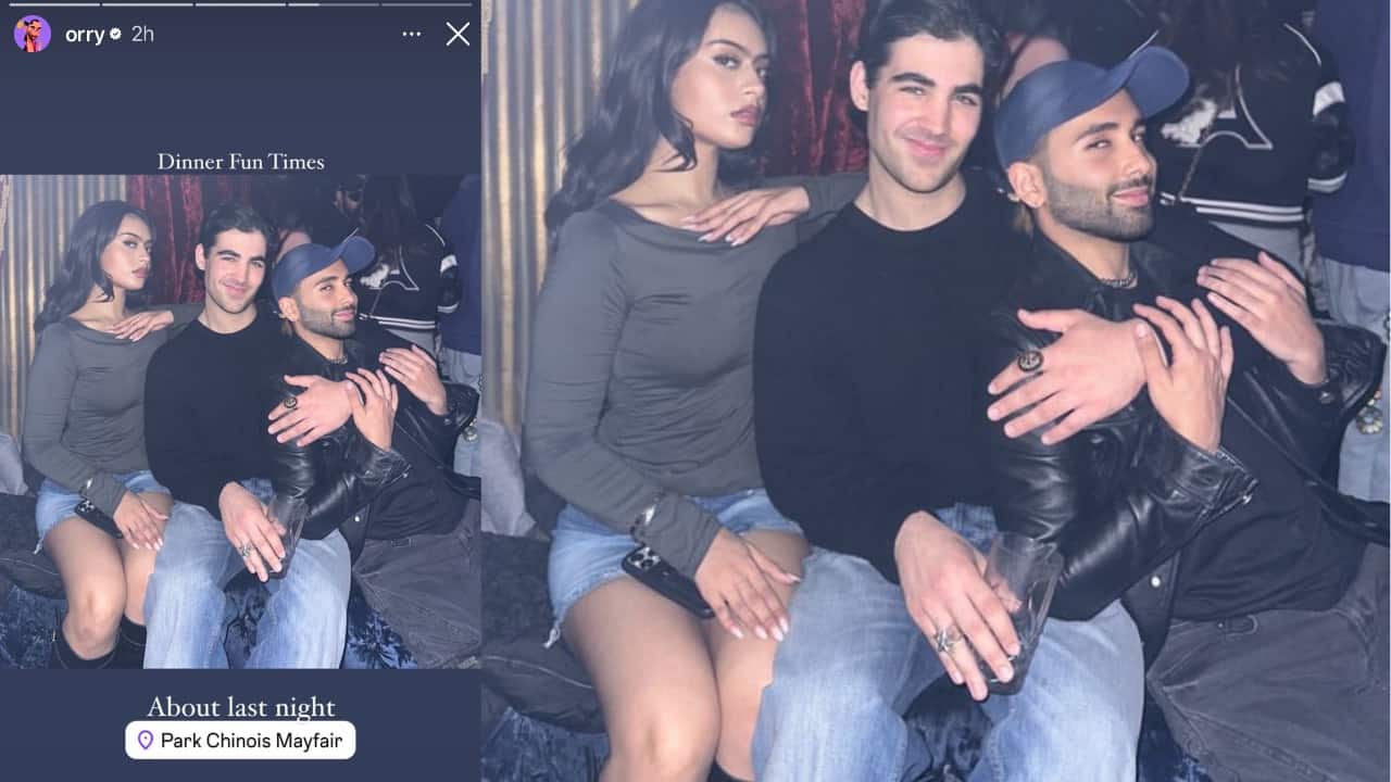 From left, Nysa Devgn, Aarav Kumar, and Orry