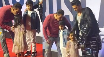 Upon Aayush's entrance Salman Khan, he warmly welcomed him and shared affectionate moments with Aayush’s children, Ahil and Ayat, before joining his sister Arpita, who is Aayush’s wife, for photographs.