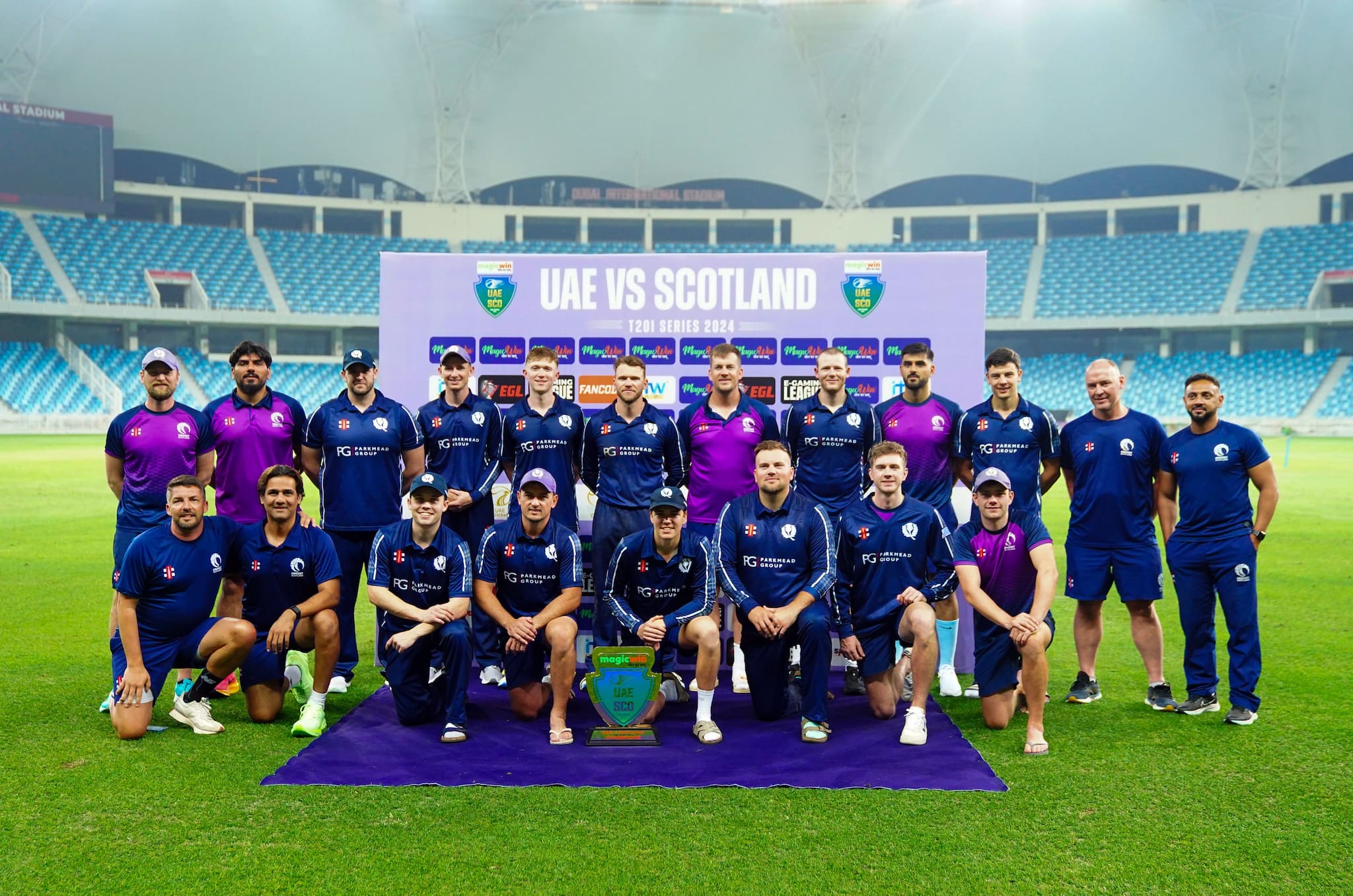 Scotland cricket team in Dubai (credit: X/CricketScotland)