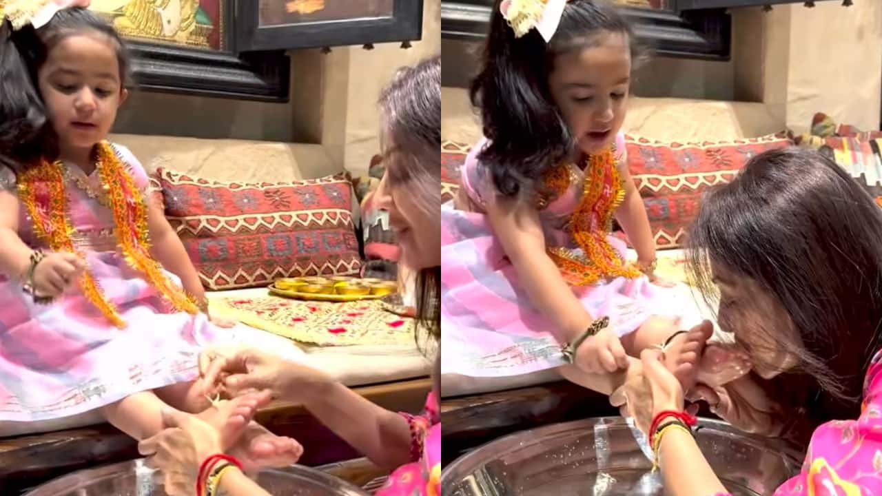 Shilpa Shetty performs Kanya Puja of her 'own Devi Samisha' on Ashtami, Watch video Shilpa Shetty performs Kanya Puja of her 'own Devi Samisha' on Ashtami, Watch video