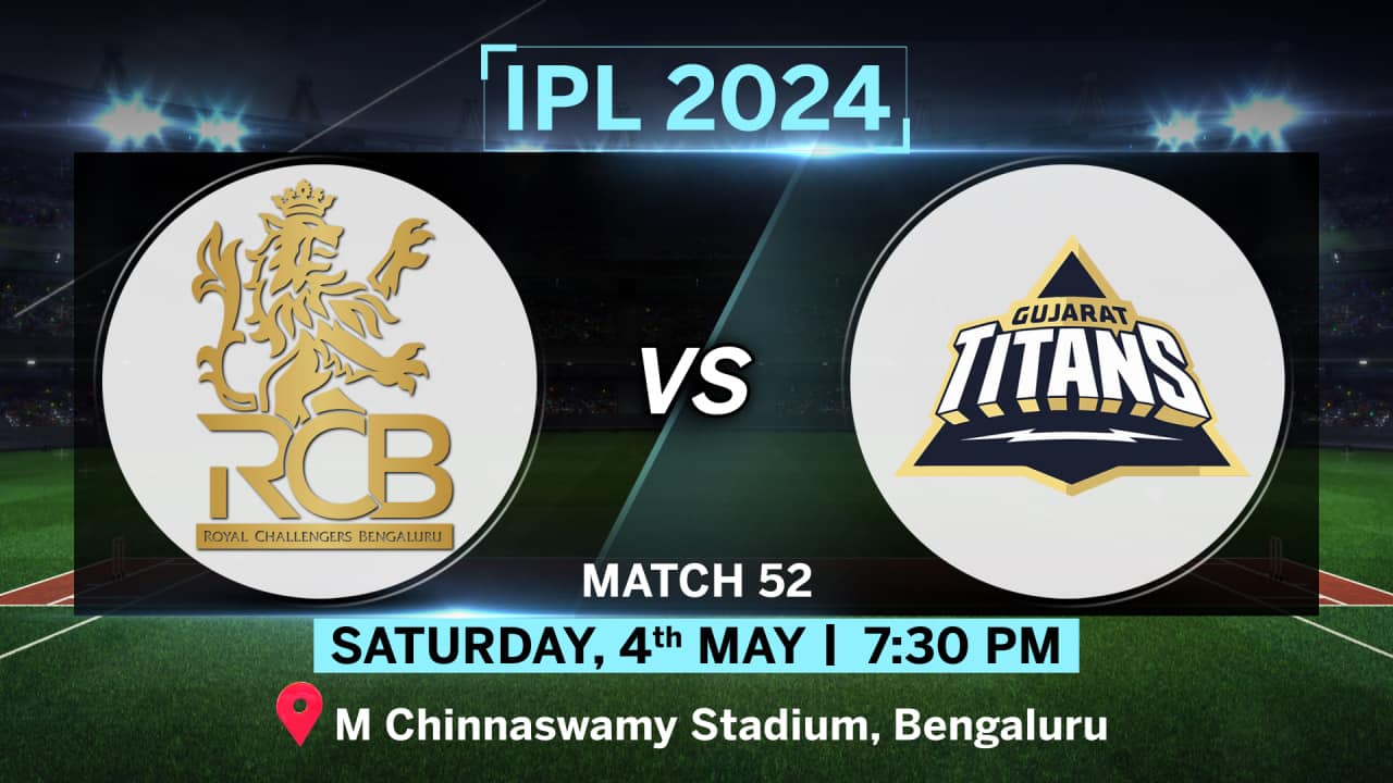 RCB vs GT IPL 2024 Live Score Royal Challengers Bengaluru vs Gujarat
