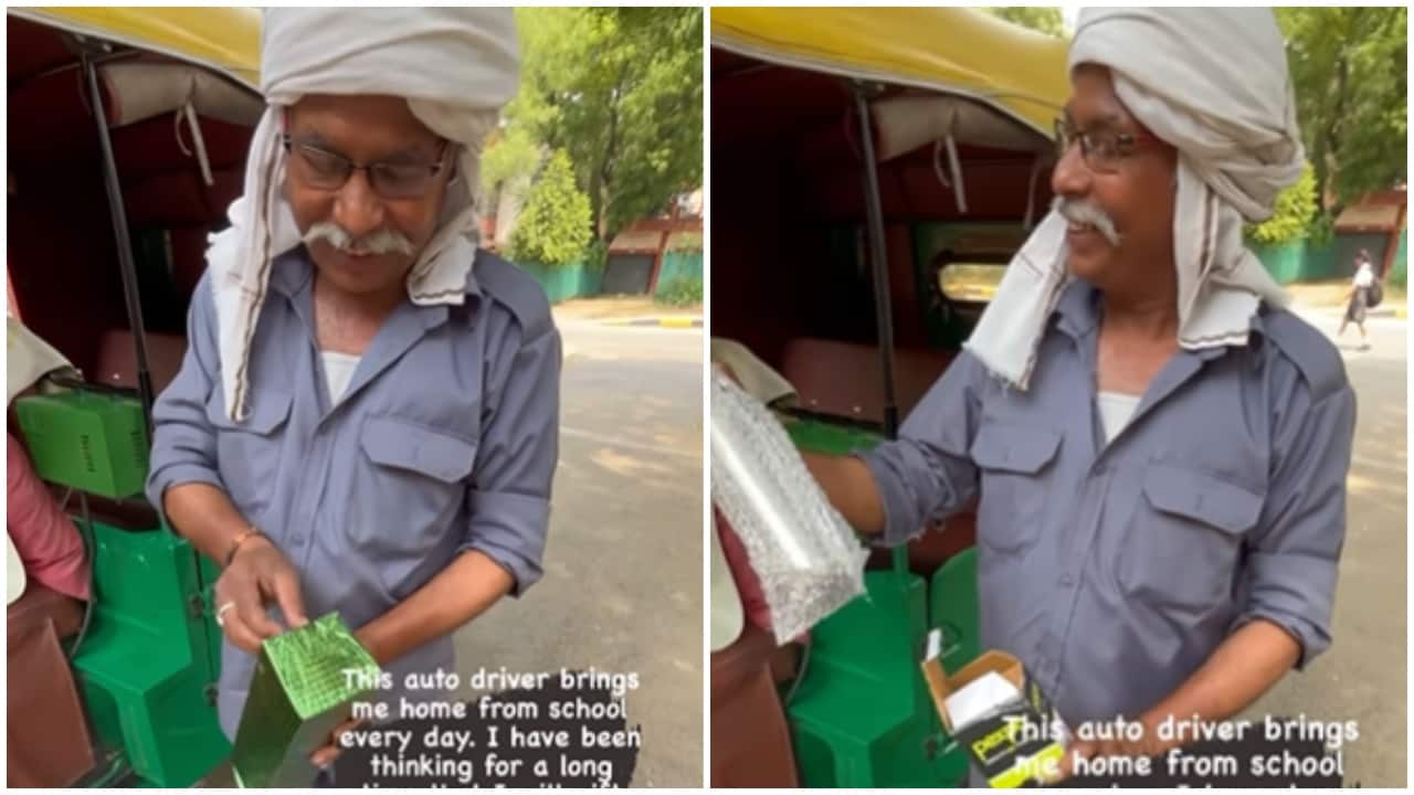 Woman surprises autorickshaw driver with brand new water bottle. His priceless reaction is viral - Vimarsana News