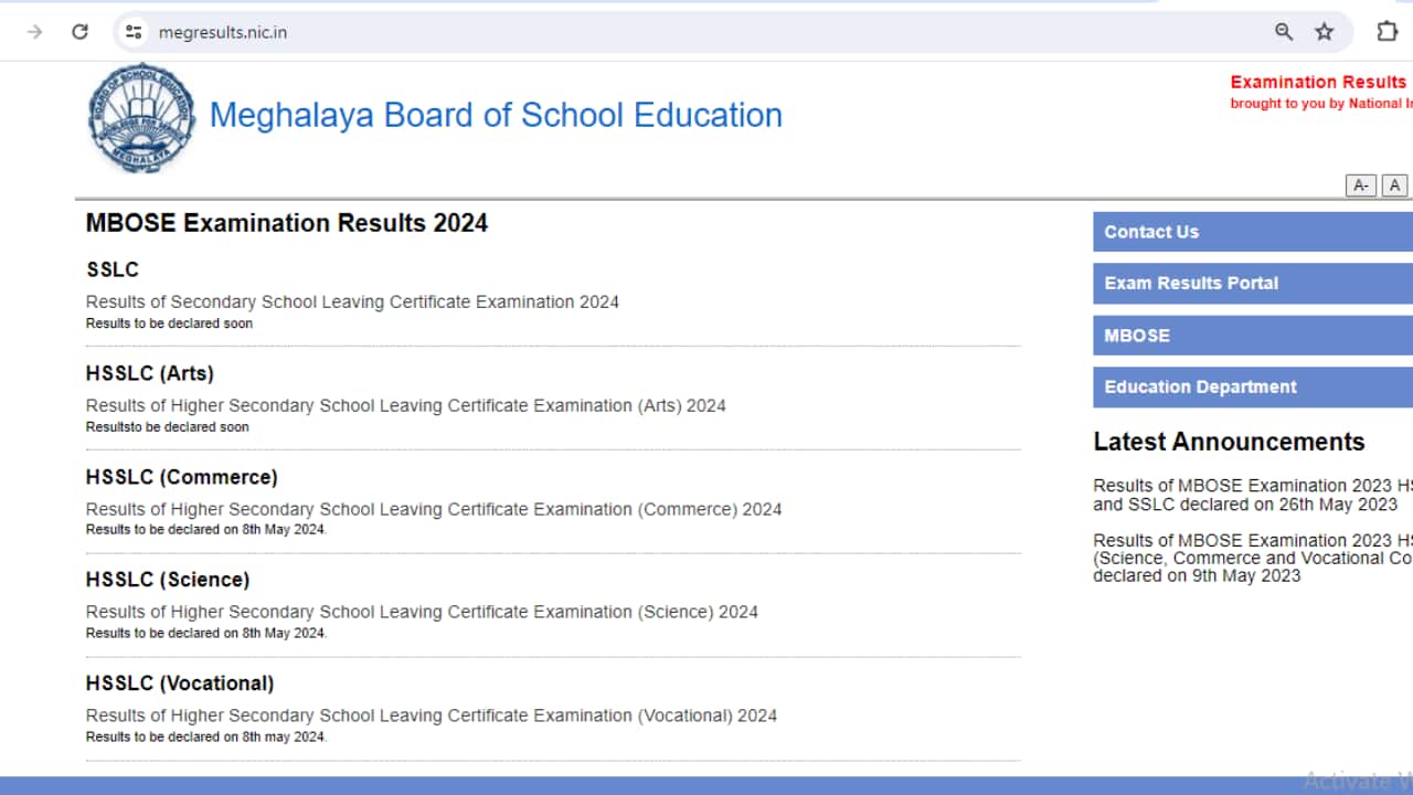 MBOSE 12th Result 2024: Meghalaya Board to release HSSLC Science, Commerce, and Vocational results on May 8 at megresults.nic.in - Vimarsana News