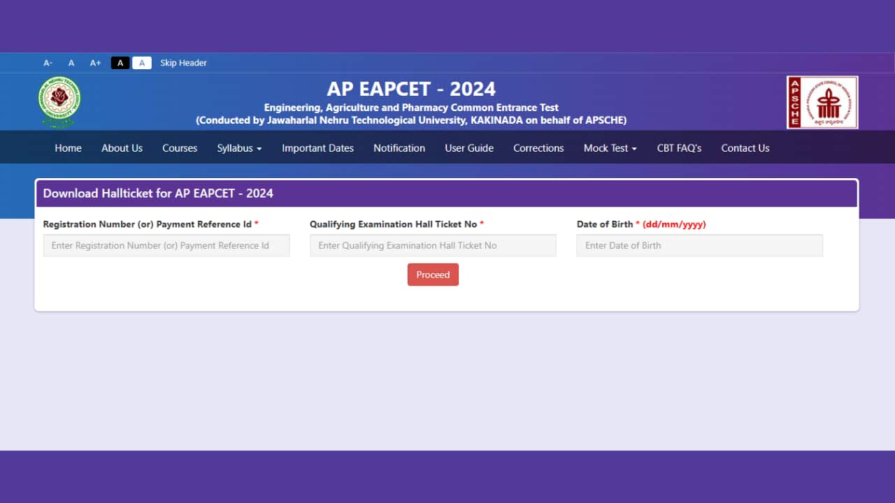 AP EAMCET Hall Ticket 2024 AP EAPCET admit card released at cets