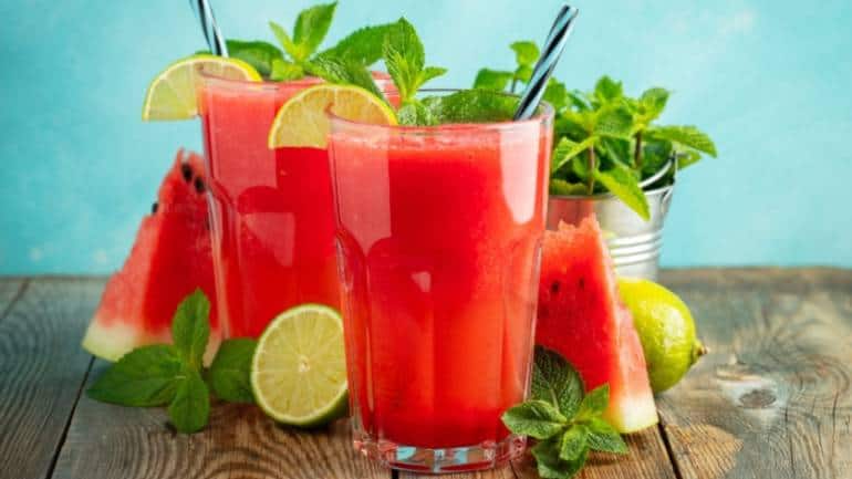 Watermelon and lime cooler: Blend chunks of refreshing watermelon with tangy lime juice until smooth. Pour the mixture over ice in glasses and garnish with fresh mint leaves for an healthy summer sip (Image: Canva)