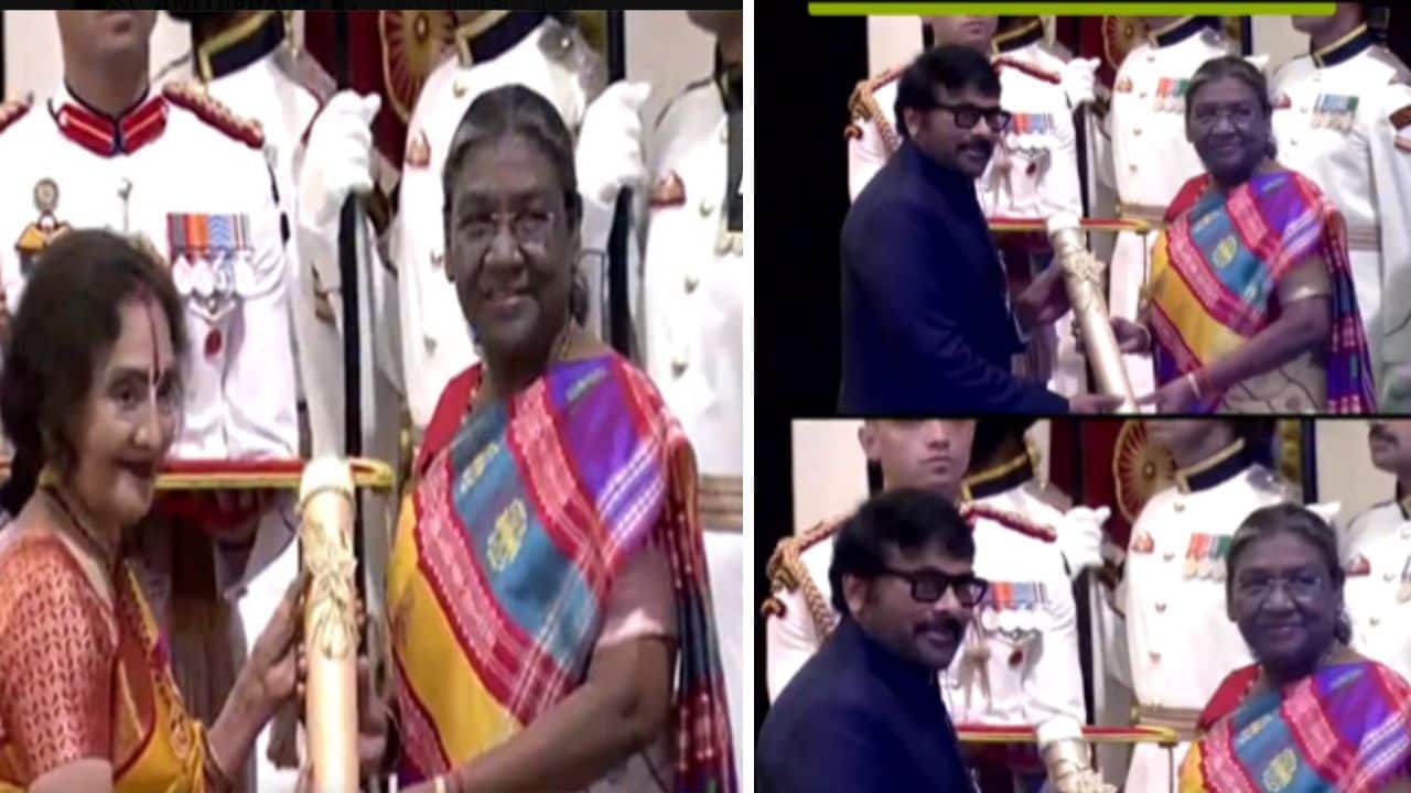 Chiranjeevi, Vyjayanthimala honoured with Padma Vibhushan, see pics