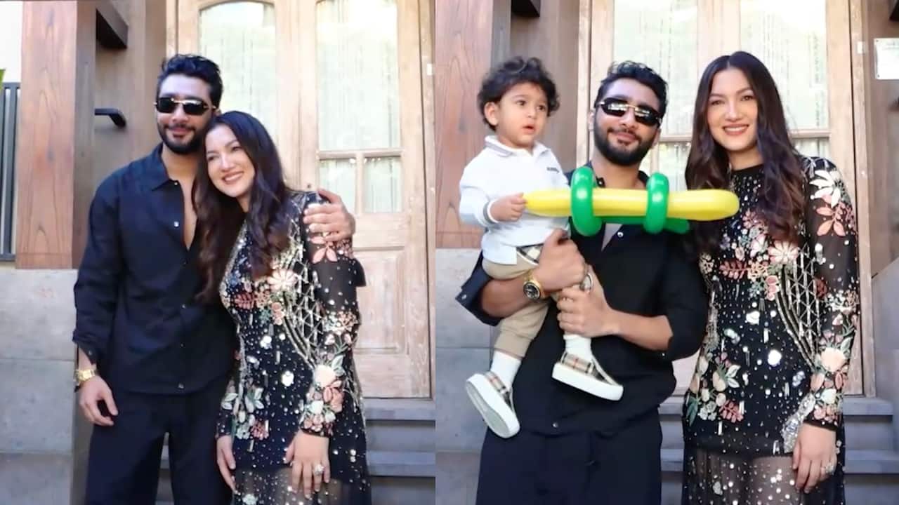 Gauahar Khan and Zaid Darbar's son, turns one. See the fun video of the birthday party, which was all things fun, even for the parents