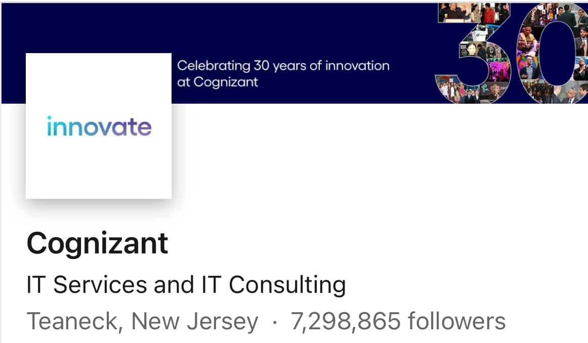 Cognizant LinkedIn Screengrab