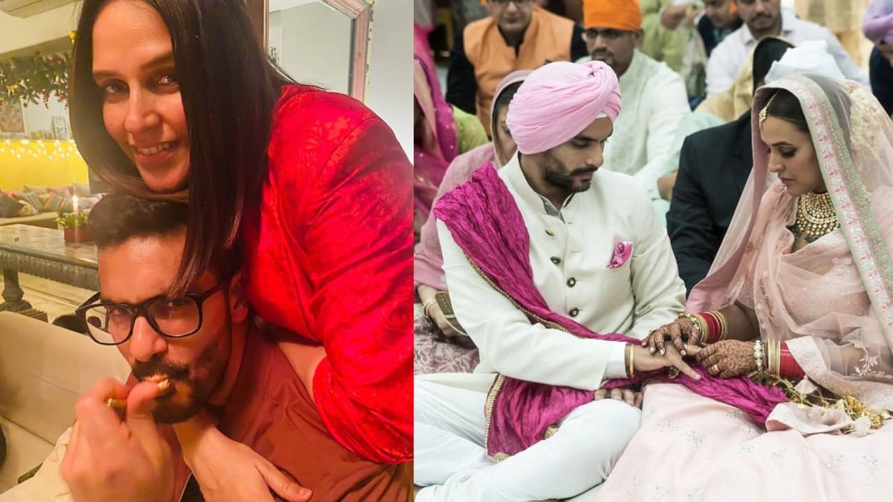 Neha Dhupia and Angad Bedi pen emotional posts for each other on their sixth wedding anniversary