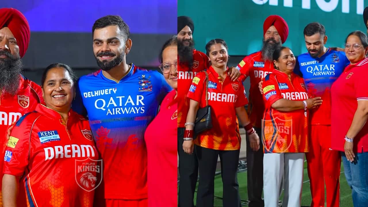Virat Kohli meets Arshdeep Singh and Harpreet Brar's parents after PBKS vs RCB match