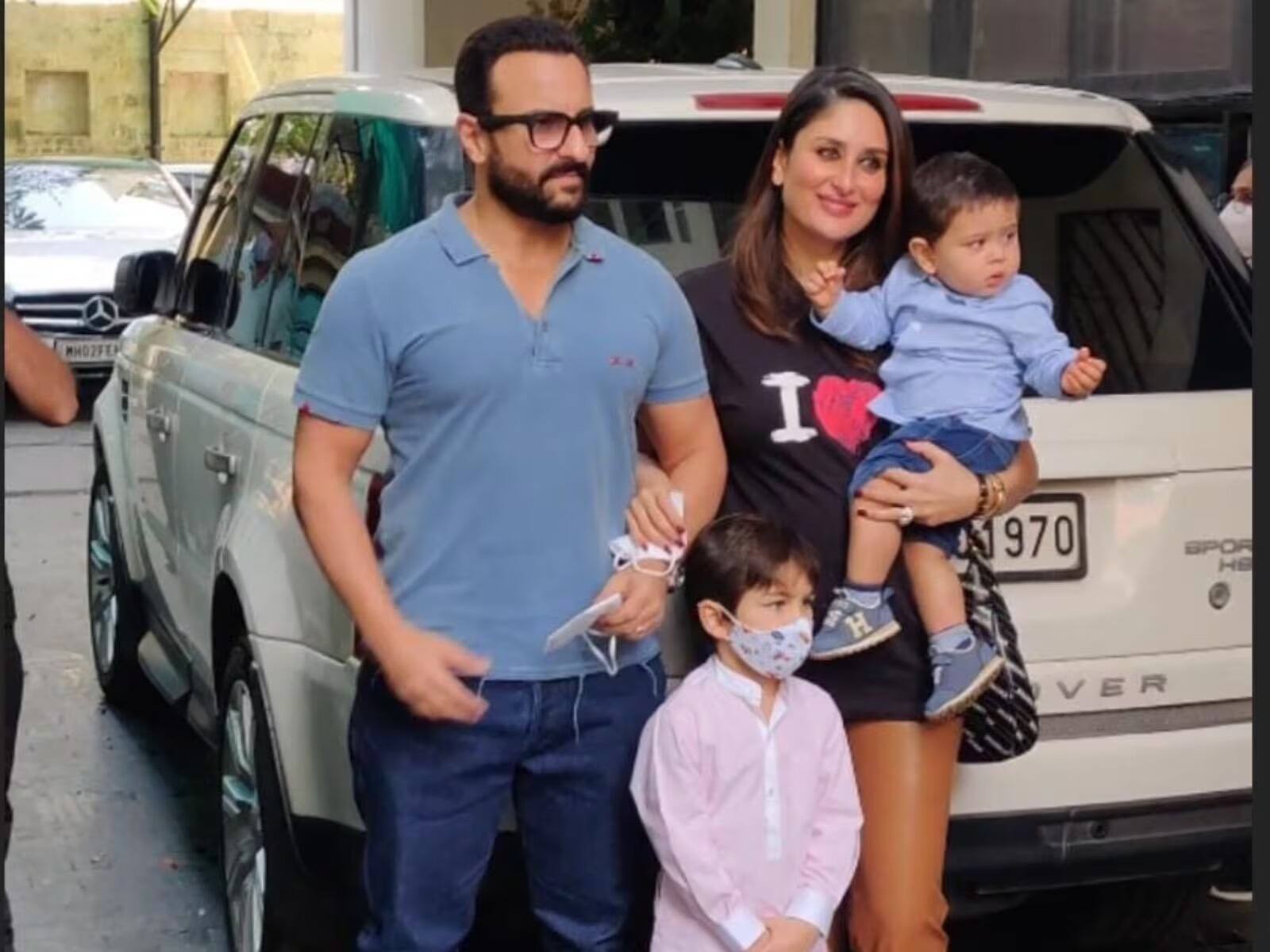 Kareena Kapoor Khan with her husband, Saif Ali Khan and children. 