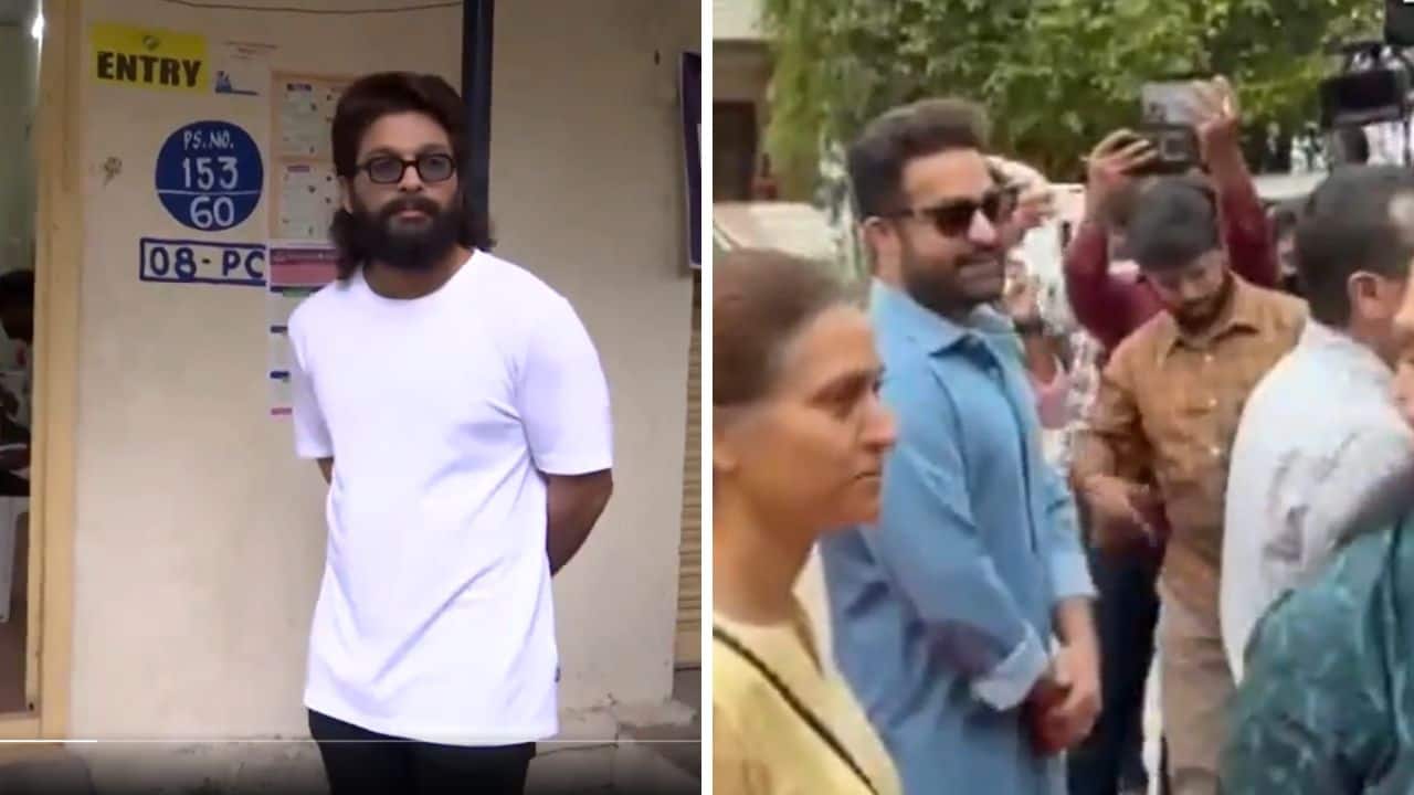 Lok Sabha Polls 2024: Allu Arjun, Jr NTR stand in queues as they cast their vote in Hyderabad