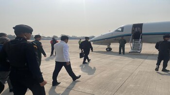 Union Minister of Ports, Shipping & Waterways Sarbananda Sonowal boarded a special IAF flight for Iran this morning