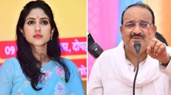 Rae Bareli MLA Aditi Singh (L) and BJP candidate Dinesh Pratap Singh