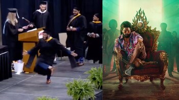 The video that is being circulated widely on the internet shows the student doing the ‘shoe drop' step of Allu Arjun from the song 'Pushpa Pushpa' before he walks to collect his degree from the teacher.