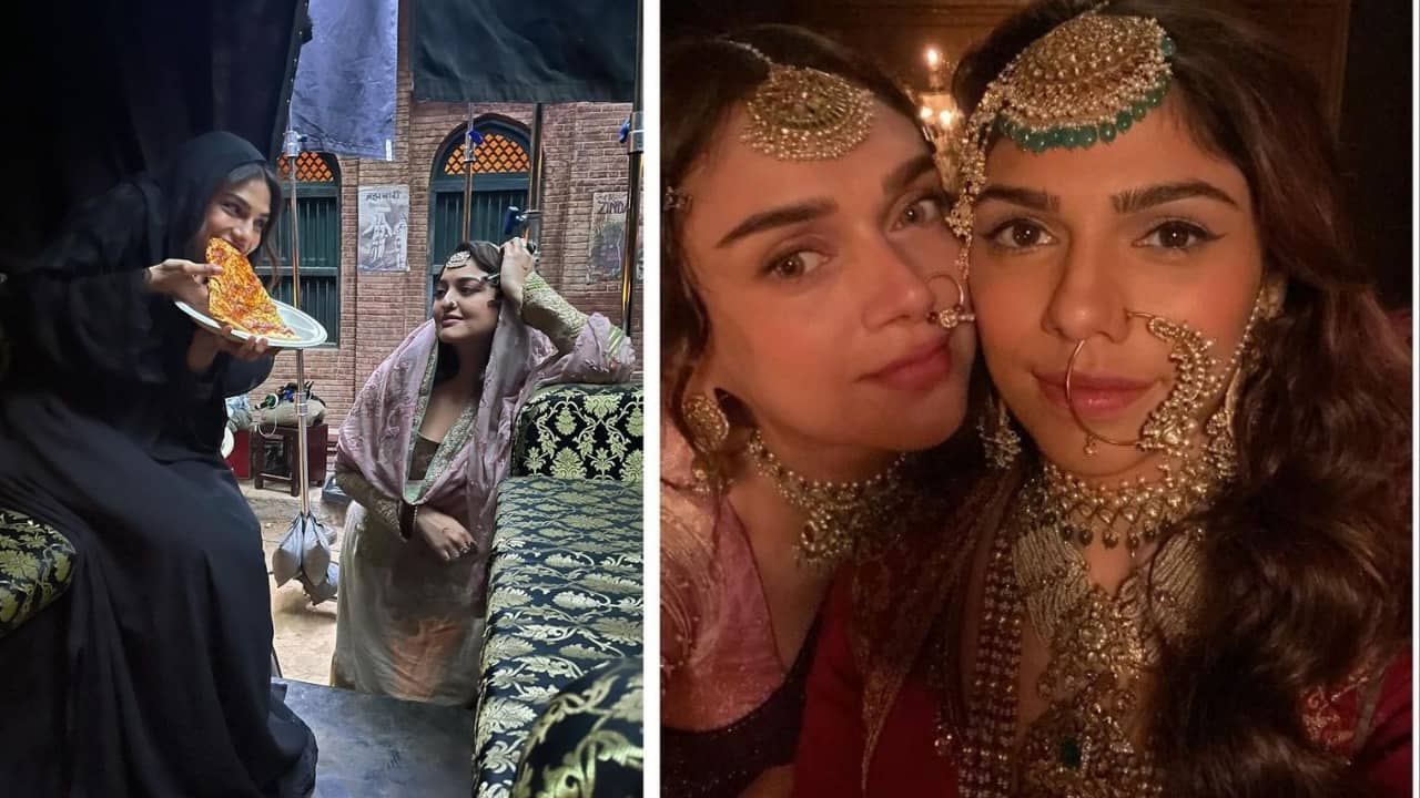 Sharmin Segal aka Alamzeb shares BTS pics from the set of 'Heeramandi'