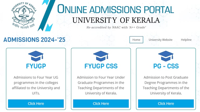 University of Kerala Admission 2024