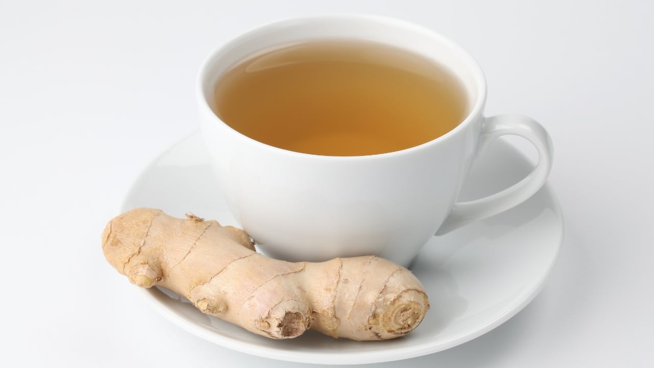 4. Ginger Tea Ginger is well-known for its ability to quell nausea and has been found to aid digestion by encouraging GI function and emptying while stabilizing overall GI motility. (Image: Canva)