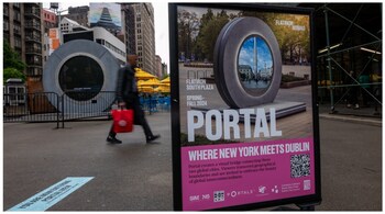 'Portal' art installation connecting New York and Dublin via a 24/7 video livestream has been temporarily shut down in the Flatiron Plaza.
