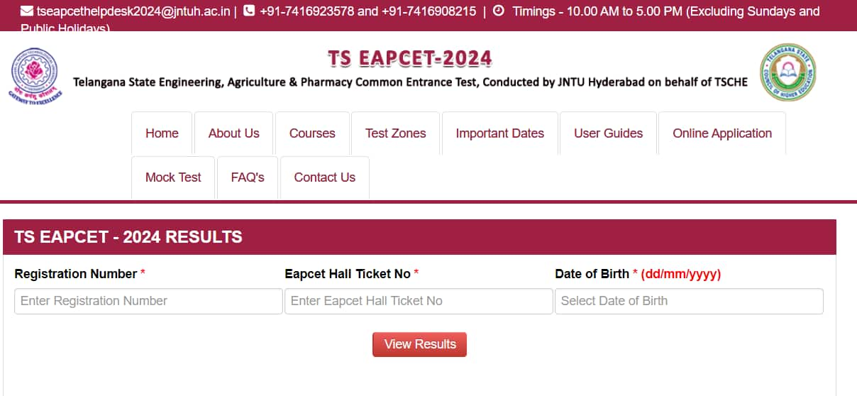 TS EAMCET 2024 Results Out @ Eapcet.tsche.ac.in; Direct Link Here