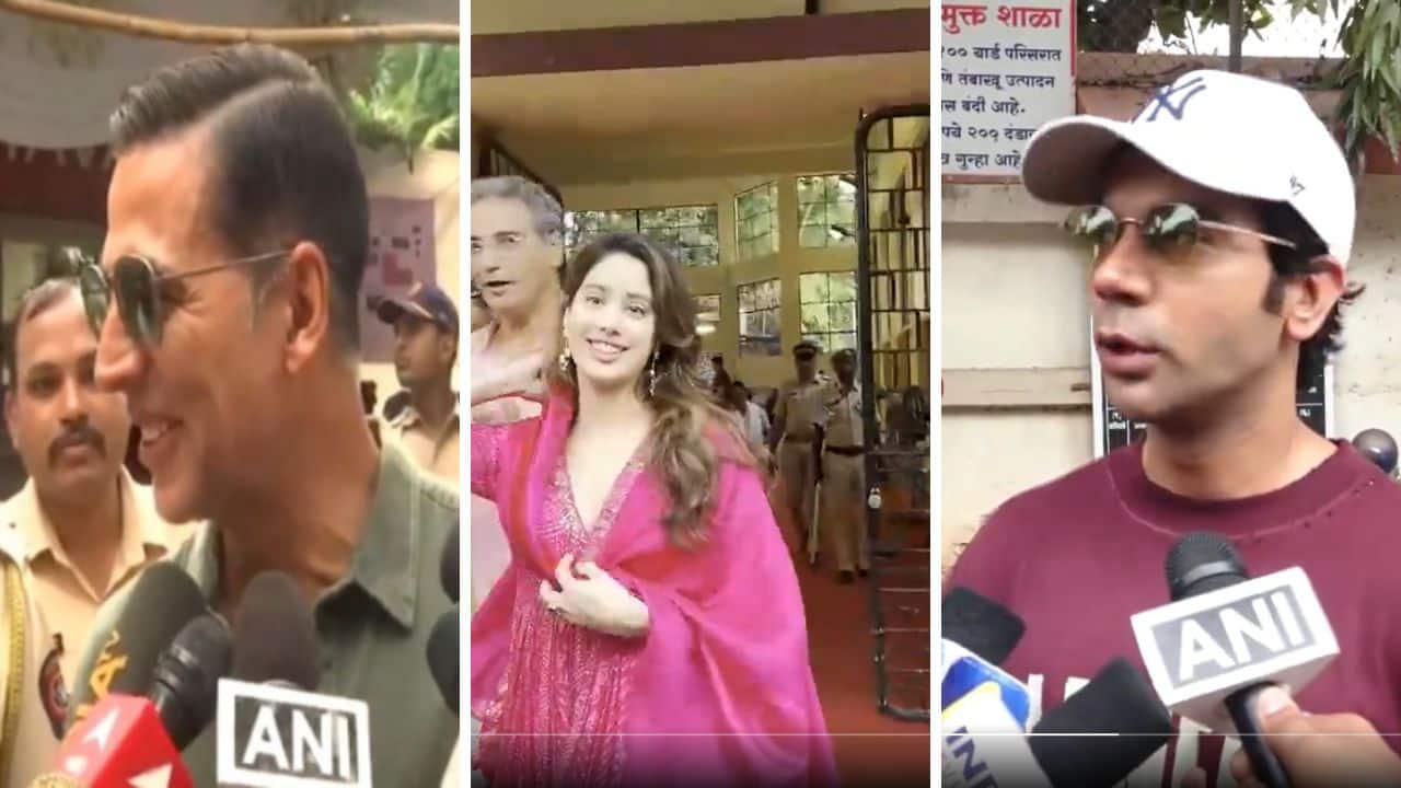 Akshay Kumar, Jahnvi Kapoor, Farhan Akhtar, Rajkummar Rao reach early to cast their vote in Mumbai, see video