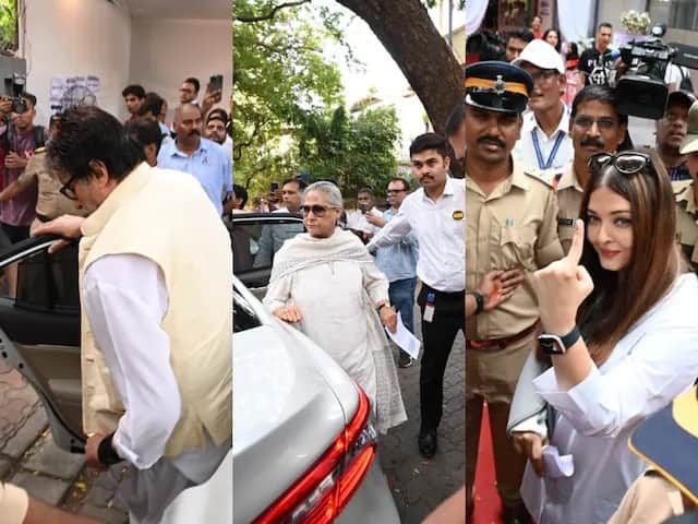Actor Amitabh Bachchan &amp; MP Jaya Bachchan cast their votes at a polling centre in Mumbai for #LokSabhaElections2024. (Image Source: News 18 India)