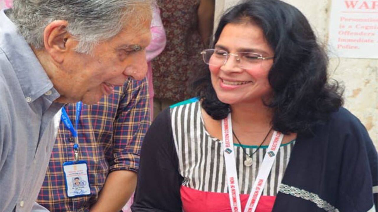 Ratan Tata casts vote in Mumbai. (Image Source: ANI)