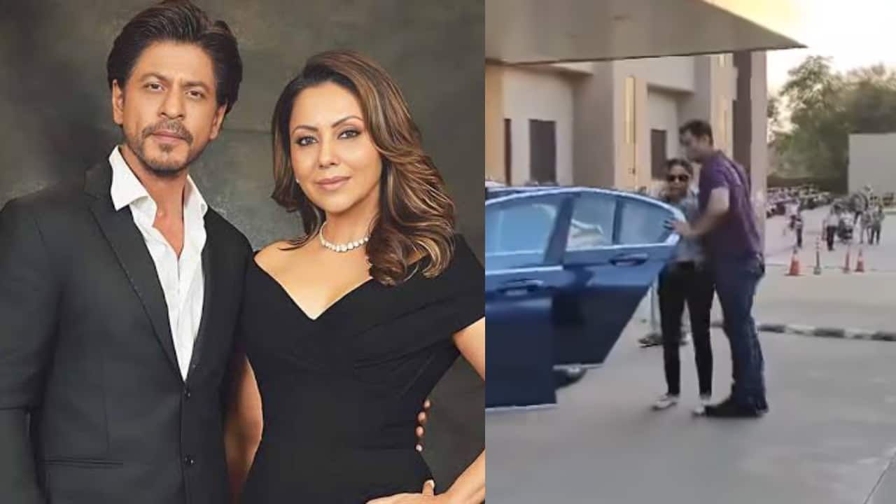 Gauri Khan reaches Ahmedabad's K D Hospital to meet husband Shah Rukh Khan after he complained of dehydration, watch video