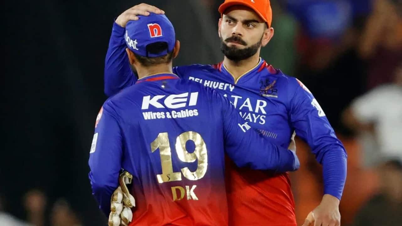Virat Kohli screams in anger after RCB gets eliminated from IPL 2024, hugs Dinesh Kartik as the later announces his retirement
