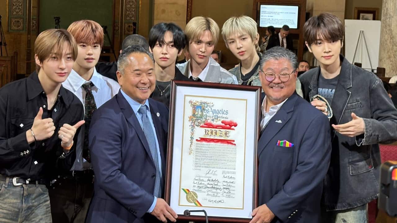 RIIZE honoured with appreciation plaque by LA City Council for promoting the city worldwide