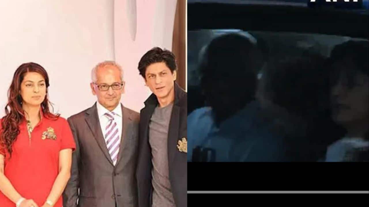 KKR team co-owner Juhi Chawla and her husband Jay Mehta visit K D Hospital to meet Shah Rukh Khan