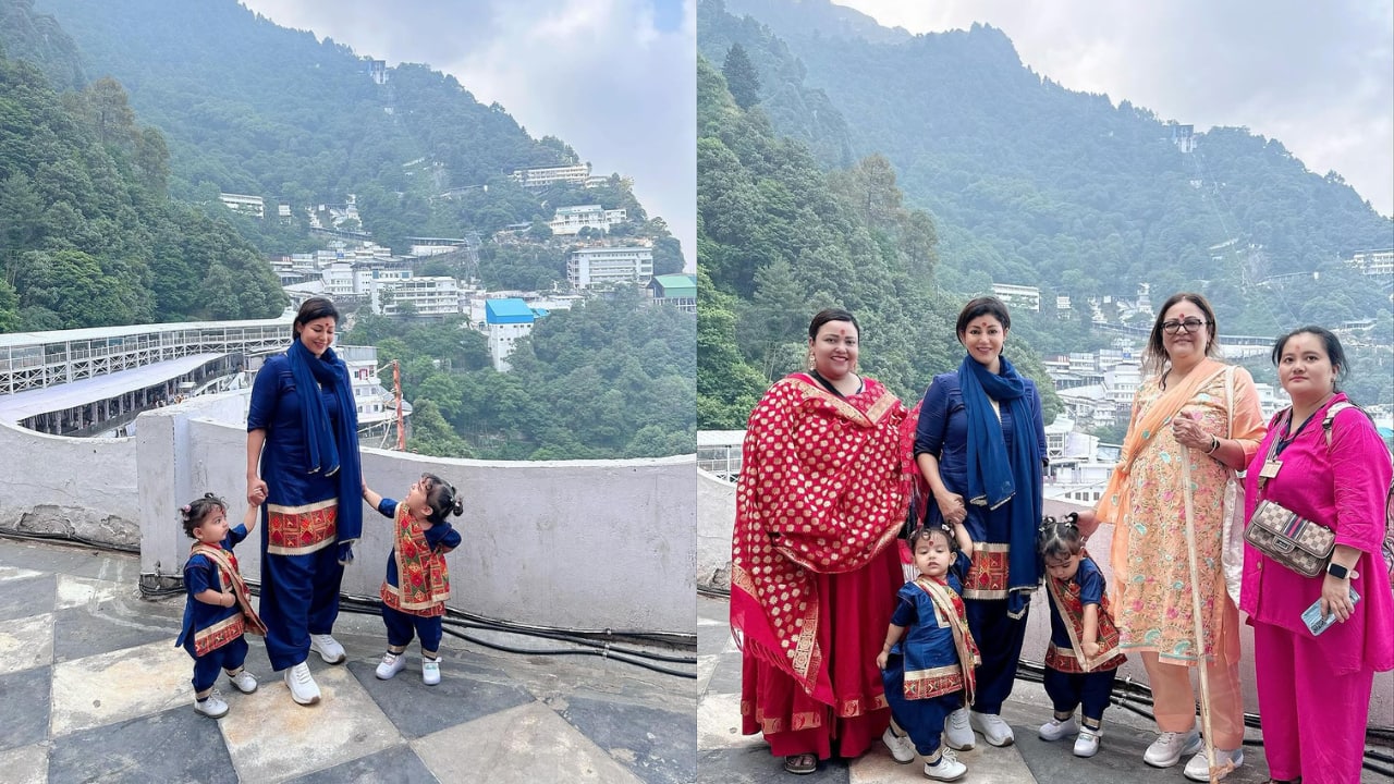 Debinna Bonnerjee with daughters seek blessings at Vaishno Devi shrine