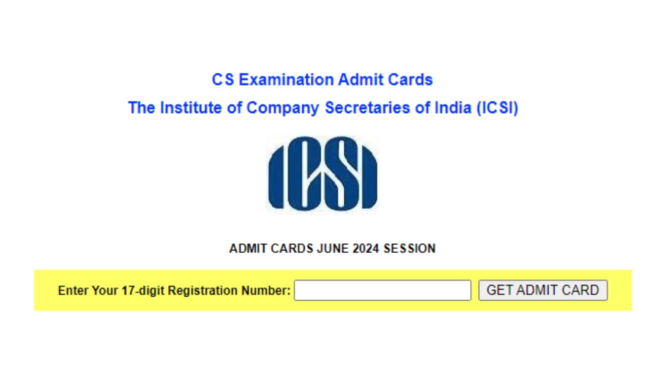 ICSI CS Admit Card 2024 OUT @icsi.edu: How to download ICSI CS 2024 June exam hall ticket? ICSI CS Admit Card 2024 OUT @icsi.edu: How to download ICSI CS 2024 June exam hall ticket?
