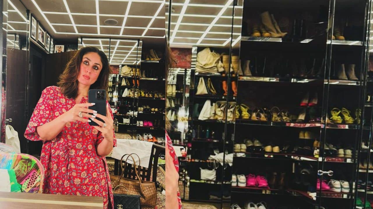Kareena Kapoor gives fans a sneak peek into her shoe and bag collection in a mirror selfie, see pic