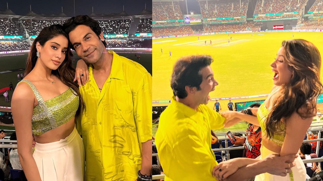 'Mr And Mrs Mahi' actors Janhvi Kapoor and Rajkummar Rao celebrate KKR's win of IPL 2024 at Chennai stadium, shares pics