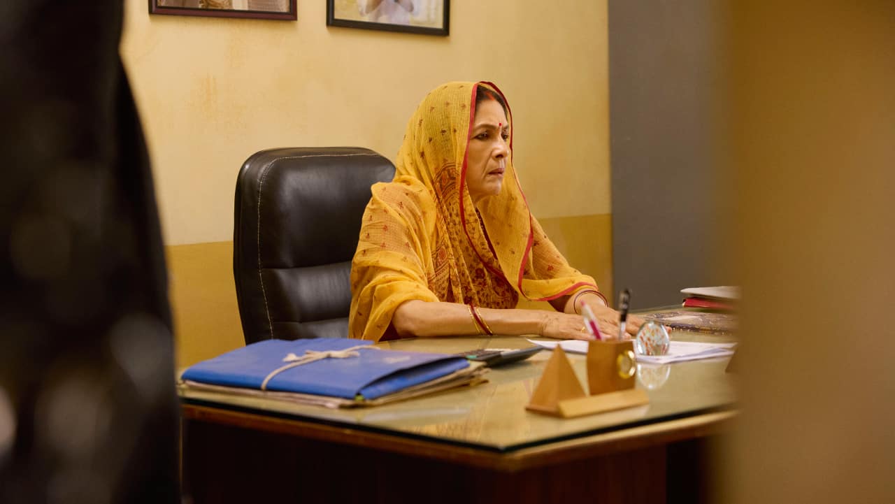 Panchayat Season 3 cast: Neena Gupta as Manju Devi in season 3 of Panchayat on Prime Video.