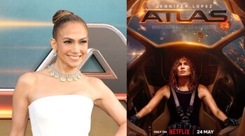Jennifer Lopez stars as the title character Atlas Shepherd, she is a data analyst who must use artificial intelligence to save the planet from an evil robot played by ‘Shang Chi’ actor Simu Liu. (Image via X)