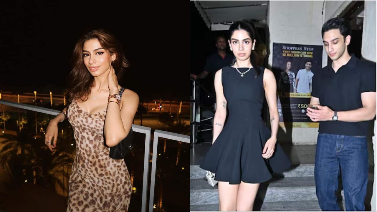 Khushi Kapoor twins in black with rumoured beau Vedang Raina at the screening of sister Janhvi's movie 'Mr. and Mrs. Mahi'