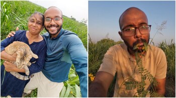 Abhishek Reddy's mother retired early from her government job to help him set up the farm. (Image credit: Abhishek Reddy, Moneycontrol)