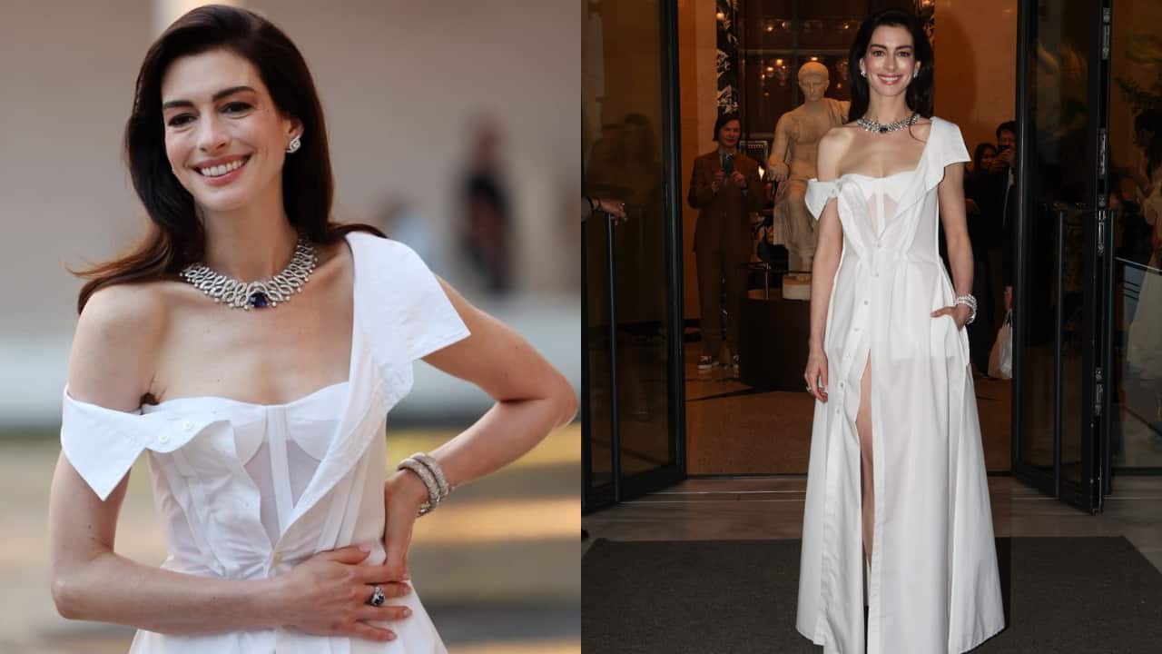 Anne Hathaway’s viral GAP shirtdress worn at Bulgari red carpet being sold Anne Hathaway’s viral GAP shirtdress worn at Bulgari red carpet being sold