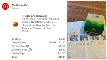 McDonald’s fulfilled the order of the customer exactly as he wanted. (Images: @greg16676935420/X)