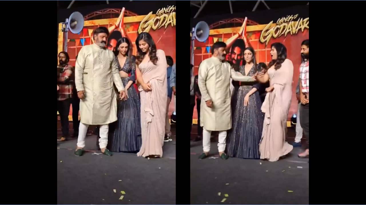 Telugu superstar Nandamuri Balakrishna pushes actress Anjali on stage; netizens express shock; watch video