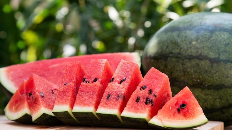Health benefits of watermelon: This fruit is incredibly hydrating, with about 92 percent water content. It provides essential vitamins A and C, which support skin health, and contains lycopene (Image: Canva)
