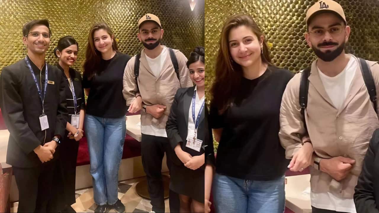 Virat Kohli and Anushka Sharma click pics with Mumbai airport staff before leaving for T20 World Cup; see viral pics