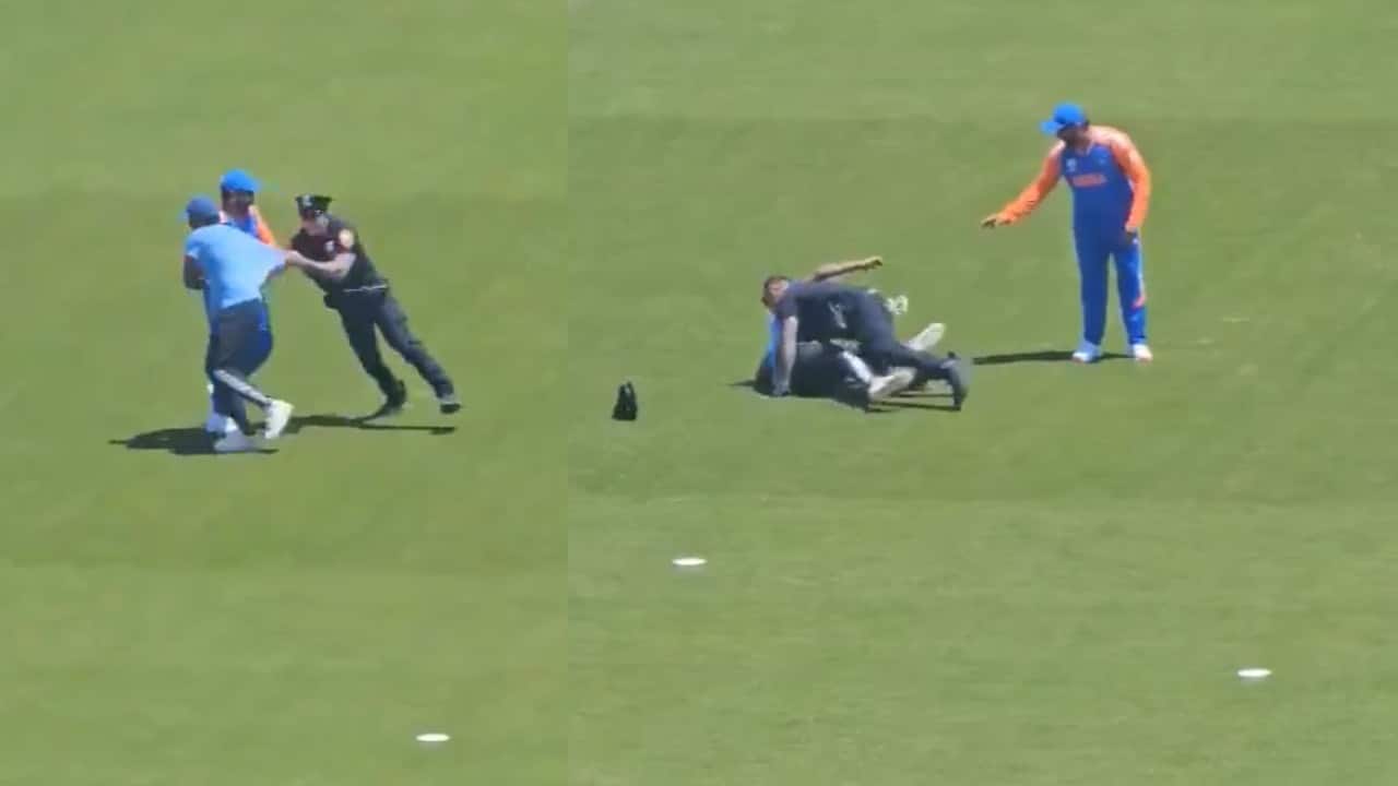 Rohit Sharma requests New York Police to go easy with a fan who invaded pitch to meet him during India VS Bangladesh match, watch video