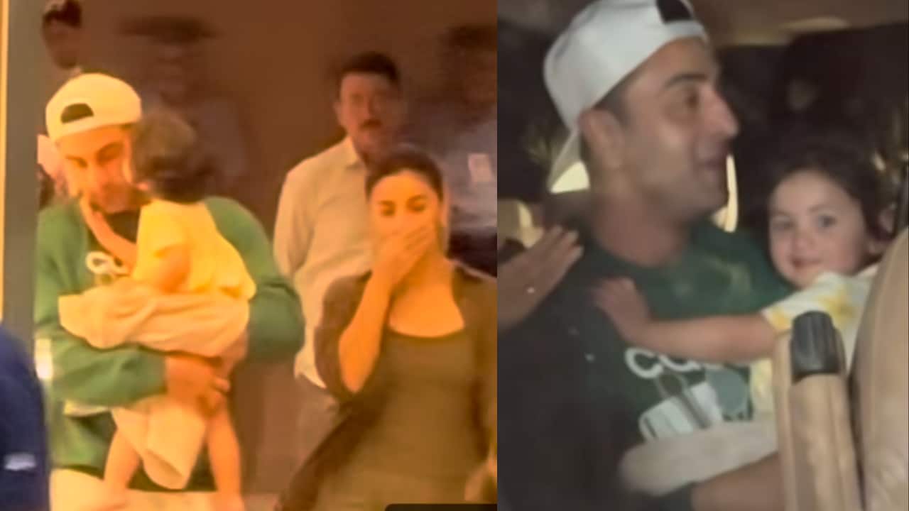 Ranbir Kapoor and Alia Bhatt spotted at the airport with daughter; Raha kisses on dad's cheeks then gives a big smile, watch video
